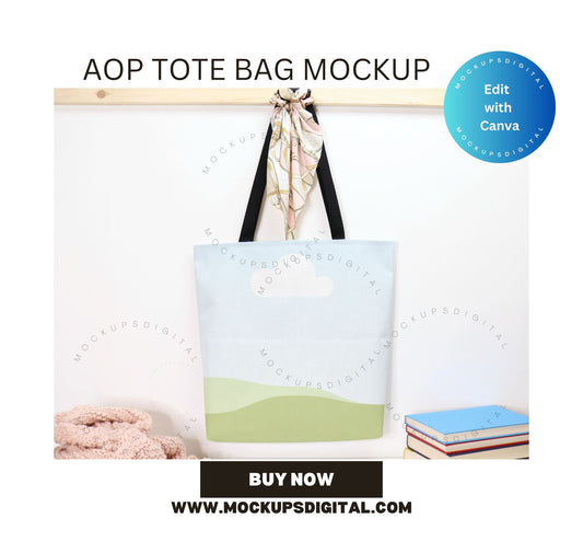 AOP Tote Bag Mockup Edit with Canva