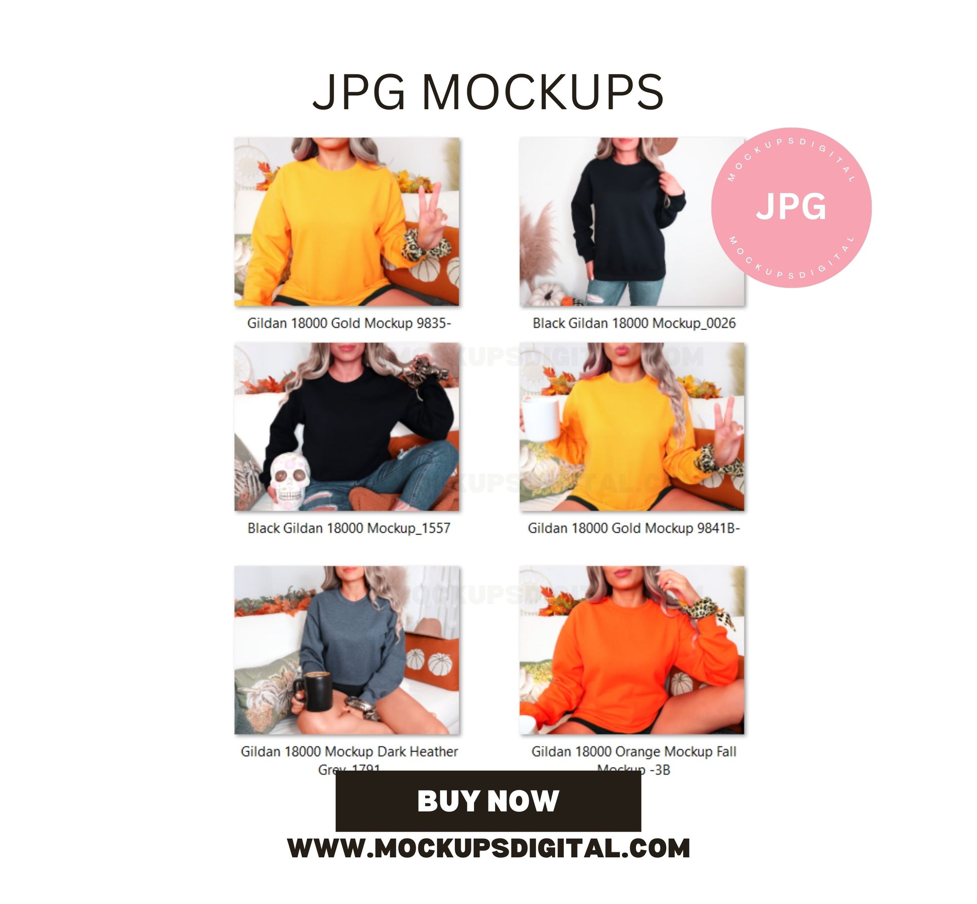 Orange Sweater Mockup Gildan 18000 Mockup Gildan Orange Sweatshirt
