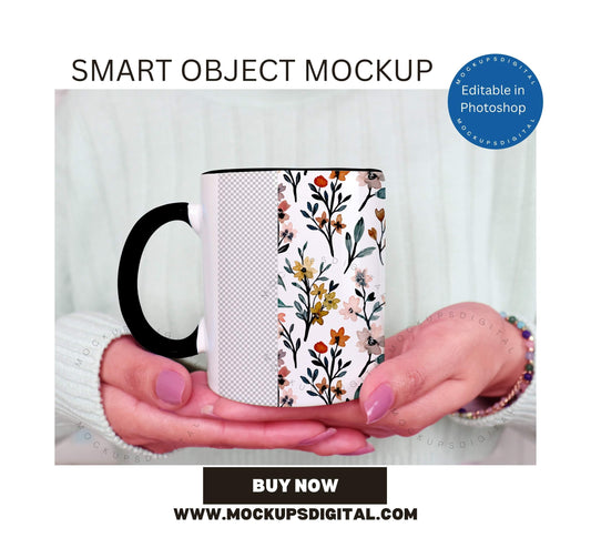 Two-Tone 11 oz Mug Smart Object Mockup