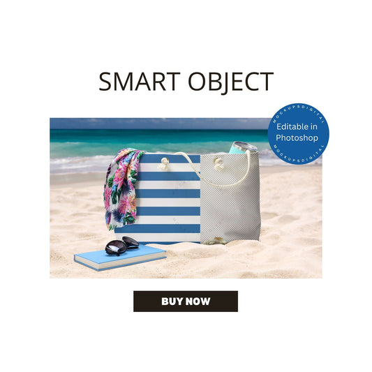 Weekender Bag Smart Object Mockup Rope Handle Bag Mockup Beach Bag Mockup